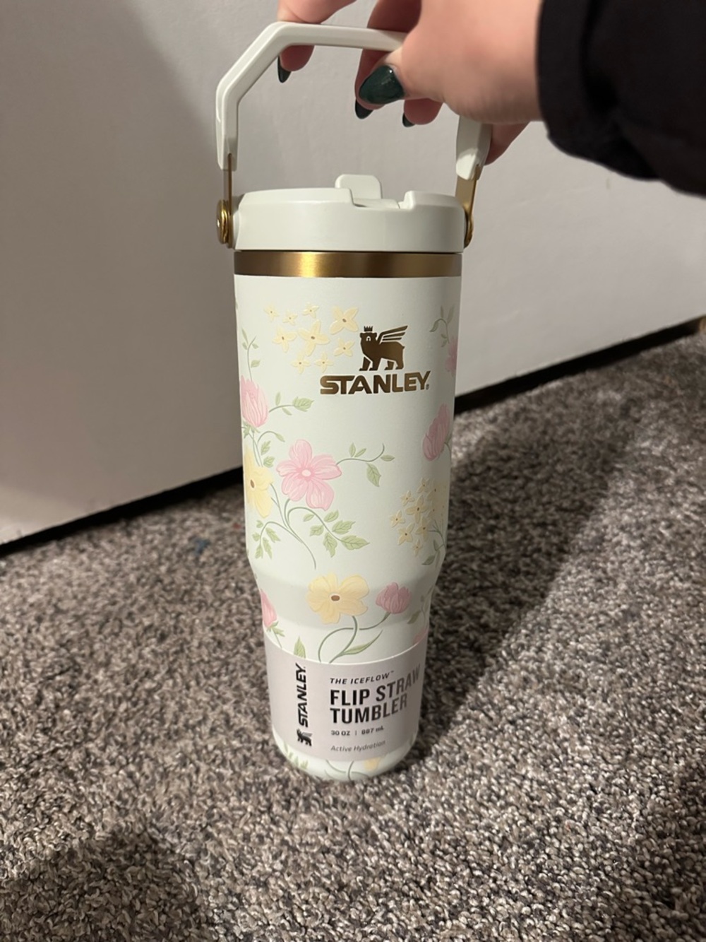 Stanley 2026 Easter 30OZ Floral Flip Straw Tumbler - White, Pink & Gold - Picture 4 of 4